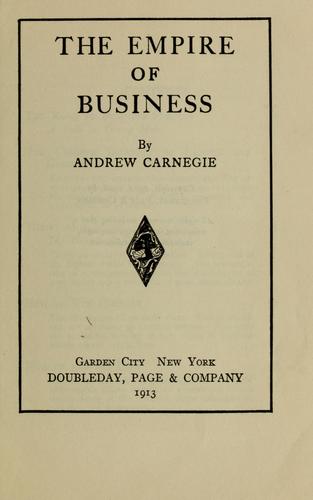 The empire of business (1913, Doubleday)