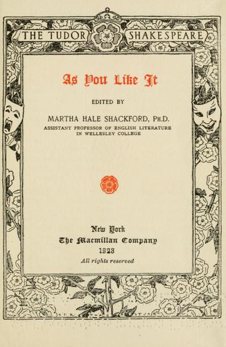 As You Like It (1923, Macmillan Company)