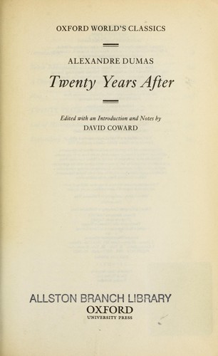 Twenty years after (1993, Oxford University Press)