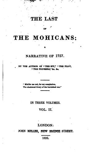 The Last of the Mohicans;: A Narrative of 1757 (1826, Shackell, Arrowsmith, and Hodges)