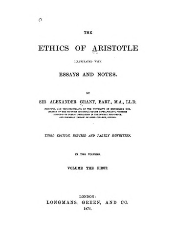 The ethics of Aristotle. (Ancient Greek language, 1973, Arno Press)