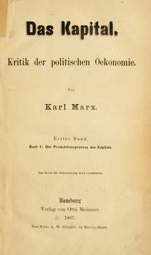 Das Kapital (1867, O. Meissner, L. W. Schmidt)