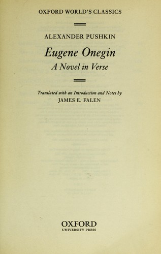 Eugene Onegin (1998, Oxford University Press)