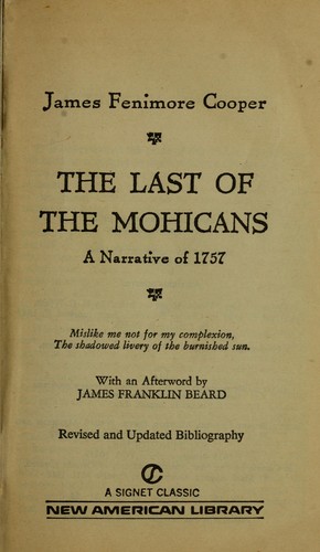 The last of the Mohicans (1980, The New American Library)