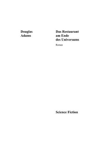 Das Restaurant am Ende des Universums (German language, 1985, Ullstein)