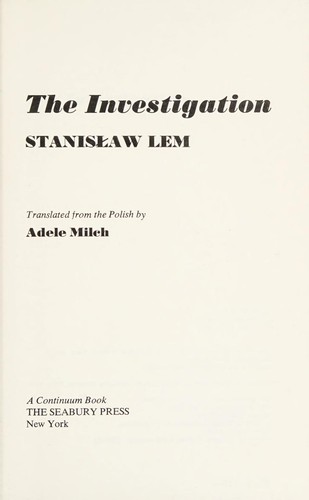 The investigation (1974, Seabury Press)