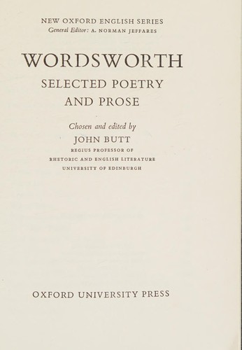Wordsworth (1964, Oxford University Press)