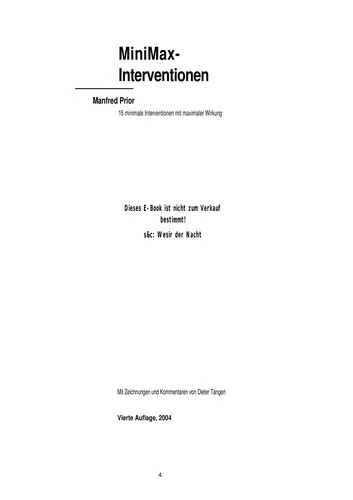 MiniMax-Interventionen (German language, 2009, Carl-Auer-Systeme-Verl.)