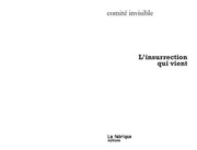 L' insurrection qui vient (French language, 2007, Fabrique éditions)