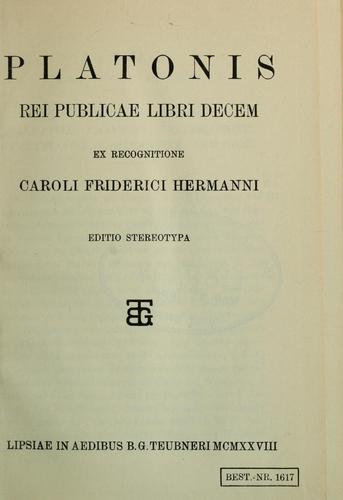 Rei Publicae libri decem (Latin language, 1877, B.G. Teubner)