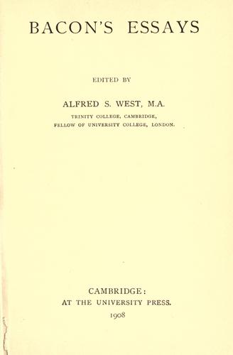 Bacon's essays (1908, Cambridge University Press)