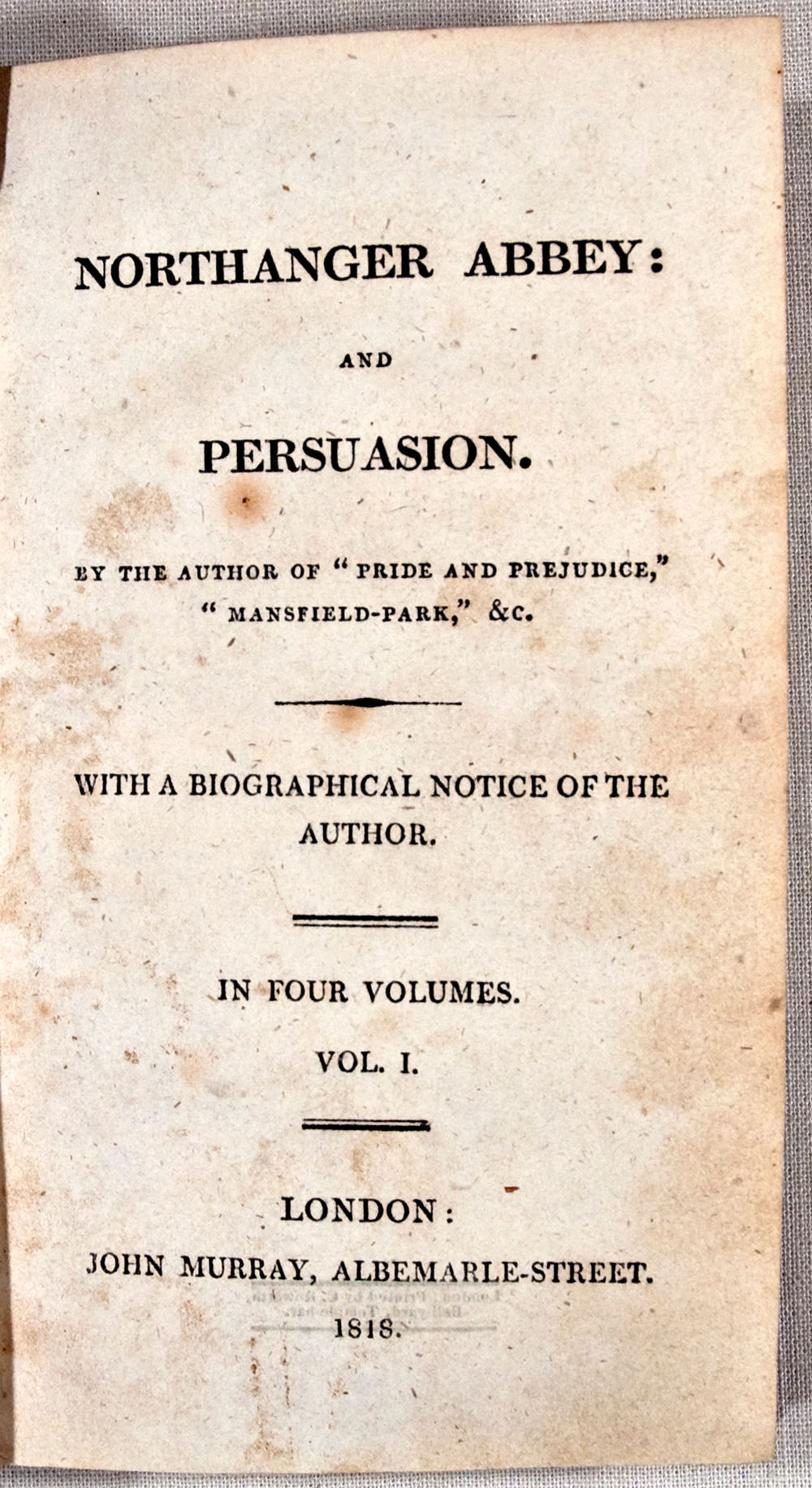 Persuasion (1818, John Murray)