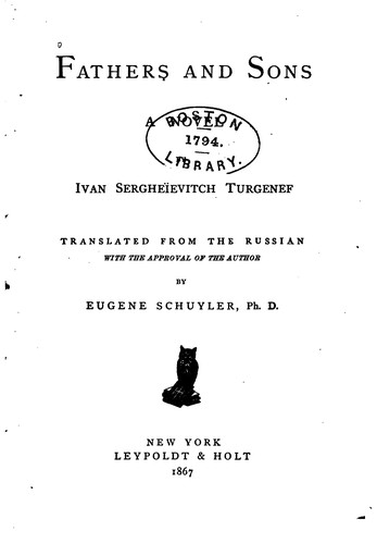 Fathers and sons (1867, Leypoldt & Holt)