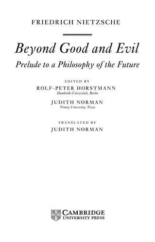 Beyond good and evil (2002, Cambridge University Press)