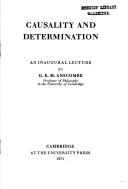 Causality anddetermination (1971, Cambridge University Press)