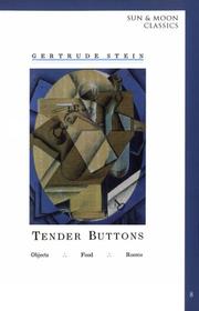 Tender Buttons. (Paperback, 1991, Sun & Moon P.,U.S.)