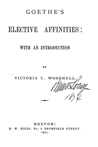 Elective affinities (1872, D. W. Niles)