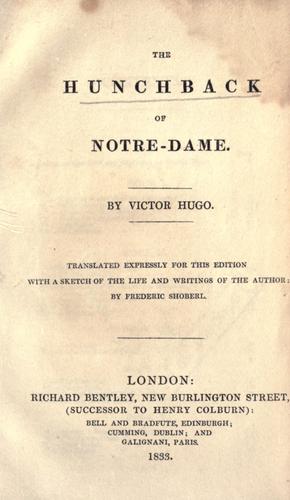 The hunchback of Notre-Dame (1833, R. Bentley, Bell and Bradfute)