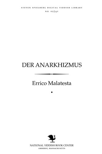 Der anarkhizmus (Yiddish language, A. Golub)