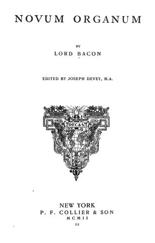 Novum organum (1902, P.F. Collier)
