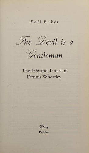 The devil is a gentleman (2009, Dedalus, Distributed in the USA by SCB)