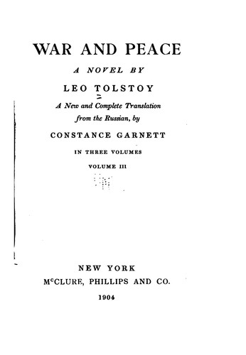 War and Peace, Volume III (1904, McClure, Phillips & co.)