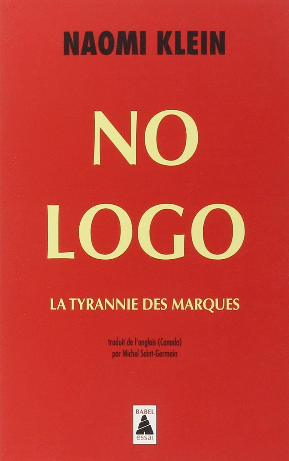 No logo (French language, 2001, Actes Sud)