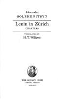Lenin in Zürich (1976, Bodley Head)