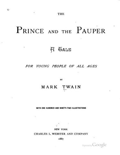 The Prince and the Pauper (1887, Charles L. Webster & Company)