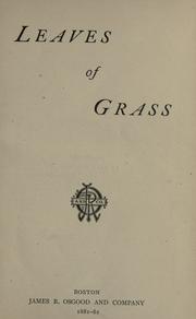 Leaves of Grass (1881, J. R. Osgood)