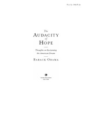 The audacity of hope (2008, Vintage Books)