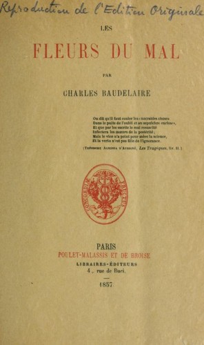 Les  fleurs du mal (French language, 1857, Poulet-Malassis et De Broise)