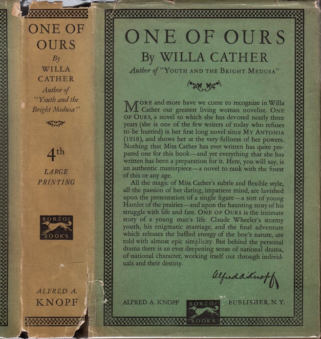 One of Ours (Hardcover, 1922, Alfred A. Knopf)