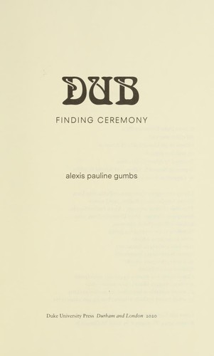 Dub (2020, Duke University Press)