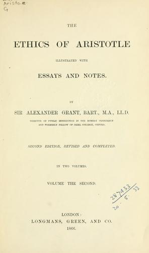 The ethics of Aristotle (1866, Longmans, Green)