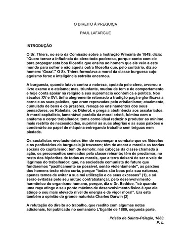 Direito à Preguiça, O (Portuguese language, 2003, Claridade)