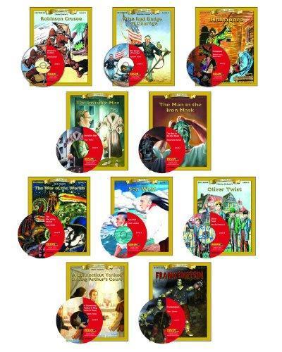 All 10 Level 3 Read Alongs - Books and Audio CD's: Robinson Crusoe Read-Along Book CD the Red Bade of Courage Read-Along Book CD Kidnapped Read-Along (Bring the Classics to Life)