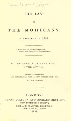 The last of the Mohicans (1831, H. Colburn and R. Bentley)