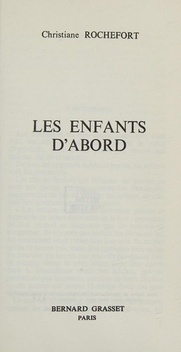 Les enfants d'abord (French language, 1976, Grasset)