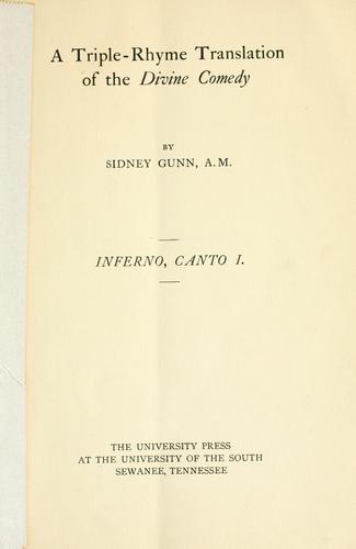 Inferno, Canto I (1912, The University Press at the University of the South)