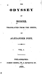 The Odyssey of Homer (1828, James Crissy)