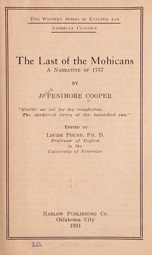 The last of the Mohicans (1931, Harlow publishing co.)