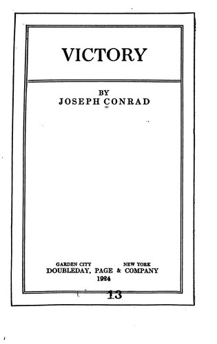 Victory (1915, Doubleday, Page & company)