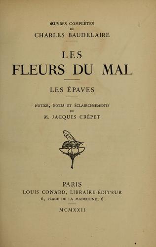 Les Fleurs du Mal (French language, 1922, L. Conard)
