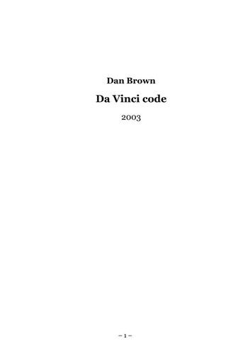 Da Vinci Code (French language, 2003, Publisher not identified)