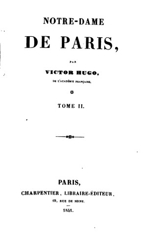 NOTRE DAME DE PARIS (French language, 1841, Charpentier, Libraire-éditeur)