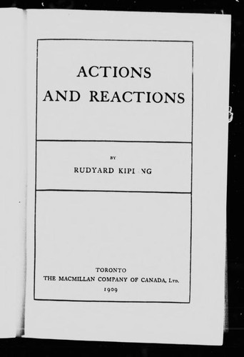 Actions and reactions (1995, Macmillan)