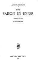 Une  saison en enfer (French language, 1987, J. Corti)