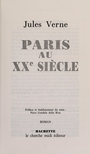 Paris au XXe siècle (French language, 1998, Hachette)
