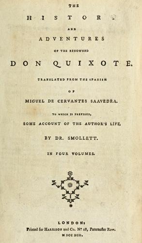 The history and adventures of the renowned Don Quixote. (1782, Harrison)